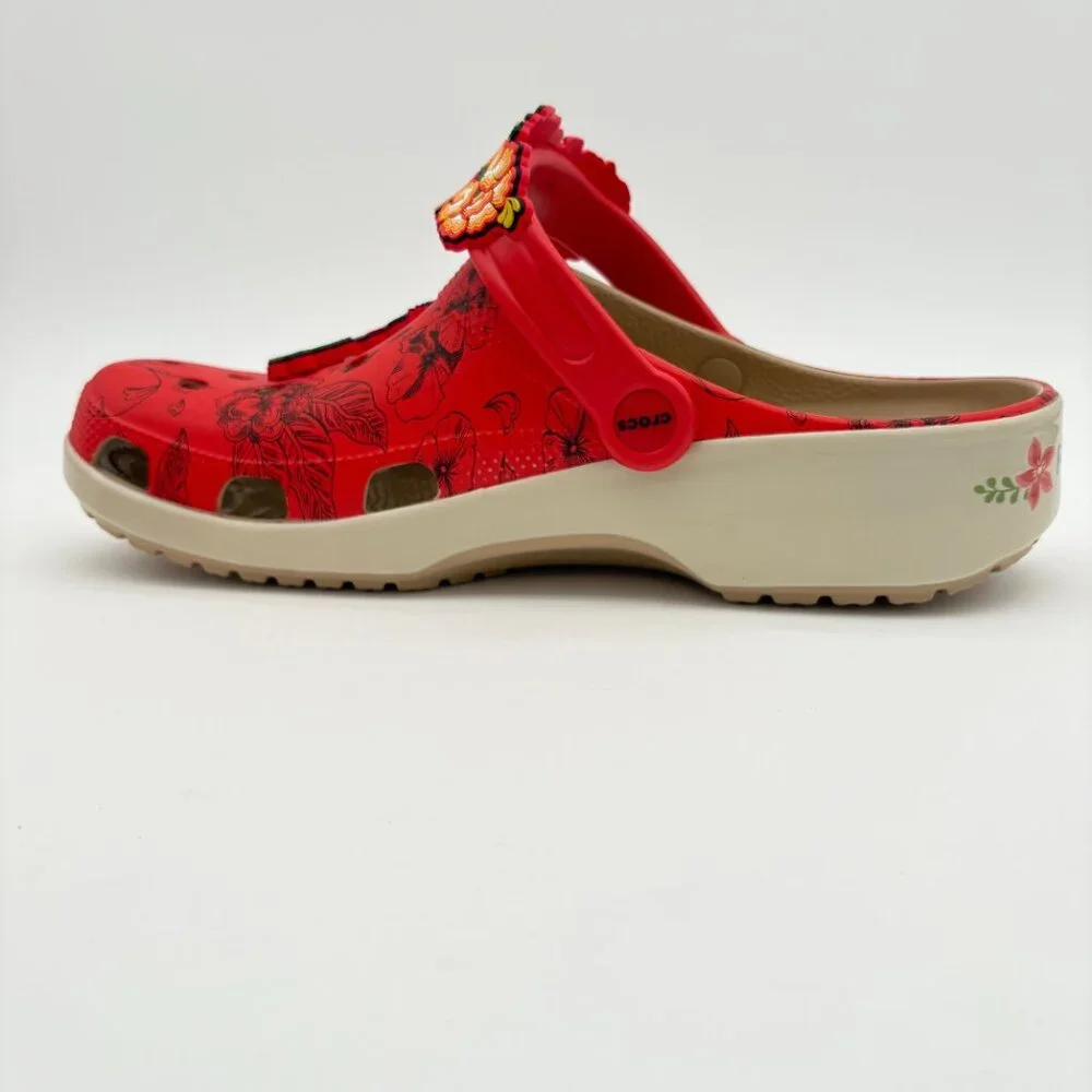NWT Womens Size 12 Mens Size 10  Frida Kahlo Bone Red Crocs Classic Clogs - Picture 8 of 11